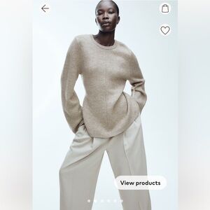 H&M premium wool sweater, beige, size small